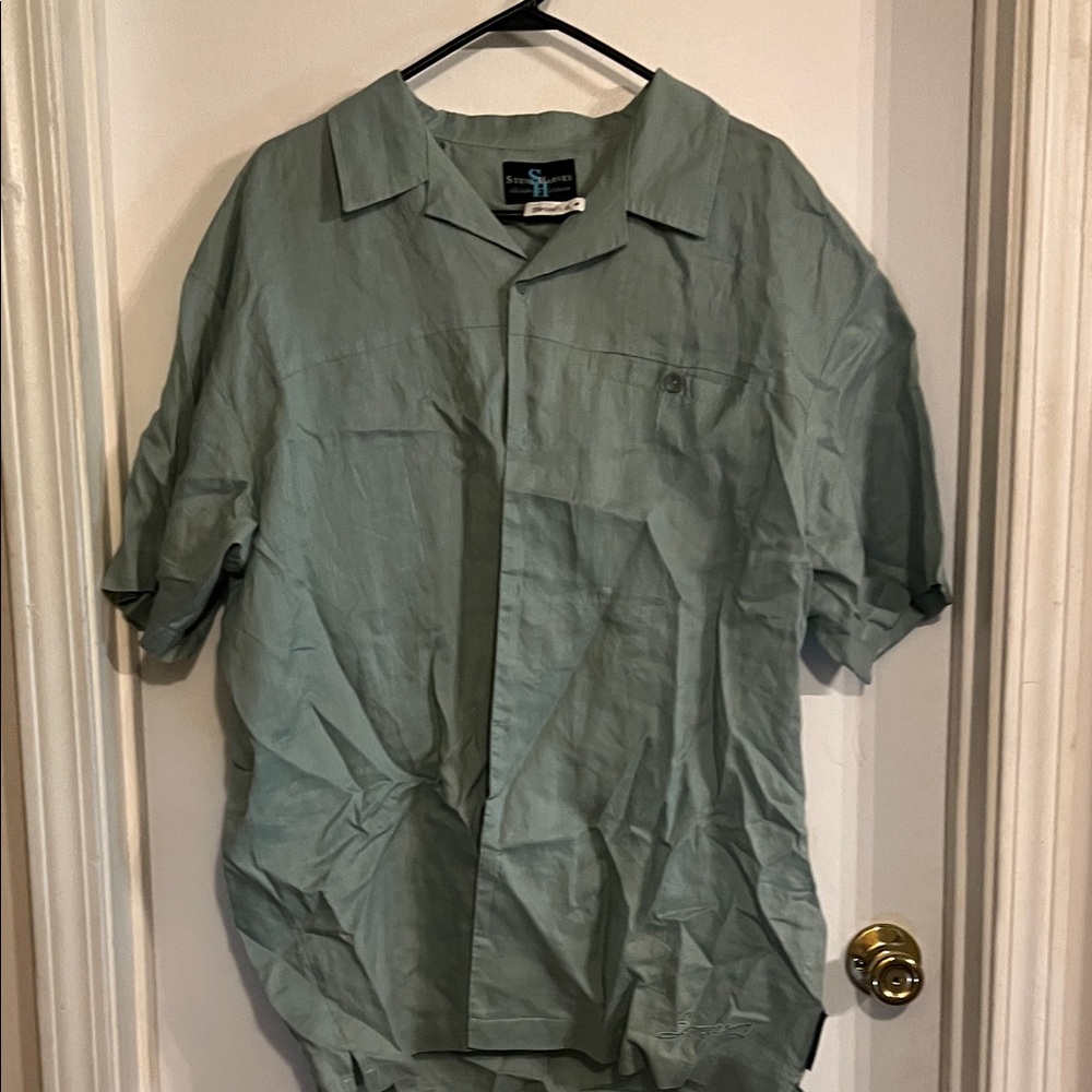 Men's Casual Button Down Shirt - Green💫Friday price